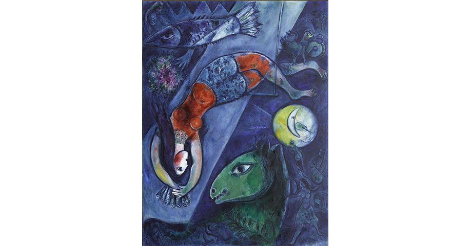 Marc Chagall, Le cirque bleu, 1950-1952 _ Photo RMN-Grand Palais (musee Marc Chagall) Gerard Blot ® Marc Chagall ® Adagp, Paris 2016