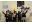 L'équipe de médiation devant Chasse interdite, 1973, de Joan Mitchell. Centre Pompidou, musée national d’art moderne / Centre de création industrielle, Paris. Dation, 1995 (AM 1995-166)